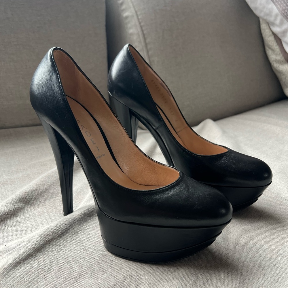 Casadei Leather Platform Pumps Size 38